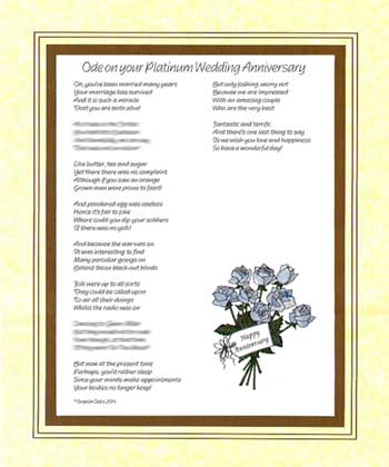 Ode on Your Platinum Wedding Anniversary