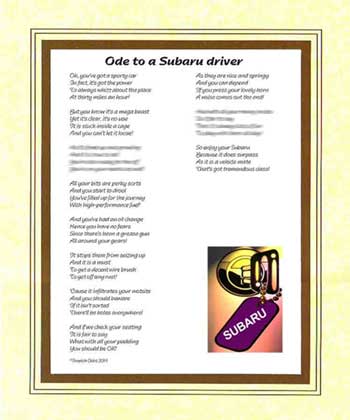 Ode to a Subaru Driver